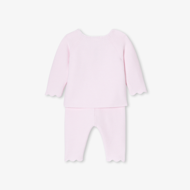 Körpə qız üçün trikotaj dəst (qarma tikişli)