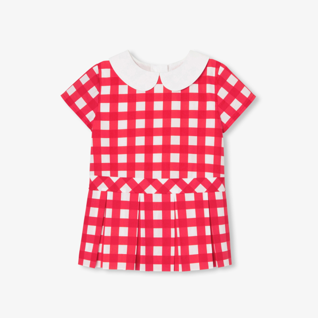 Körpə qız üçün dama naxışlı don