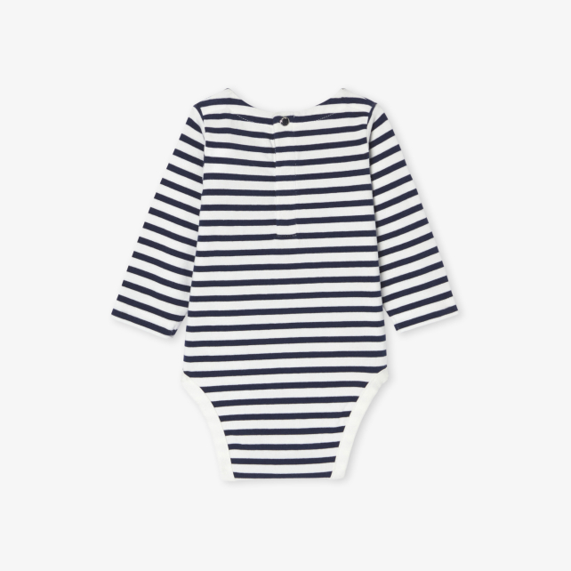 Baby bodysuit in striped jersey