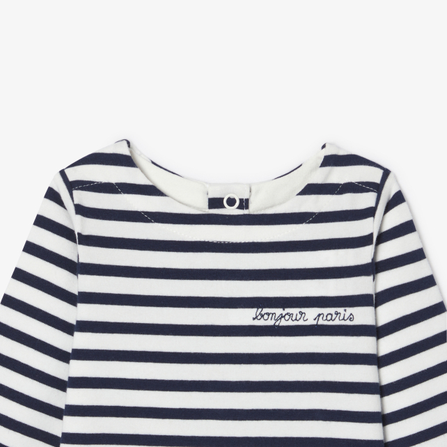 Baby bodysuit in striped jersey