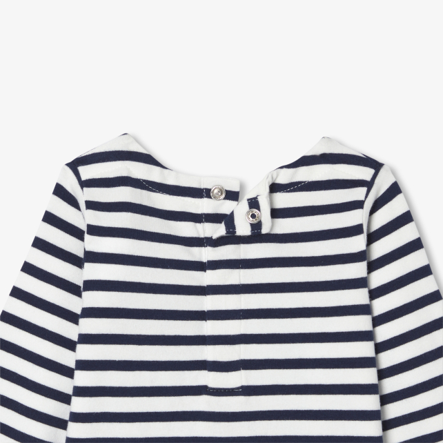 Baby bodysuit in striped jersey