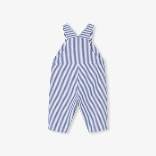 Baby boy overalls in striped twill Baby boy overalls in striped twill