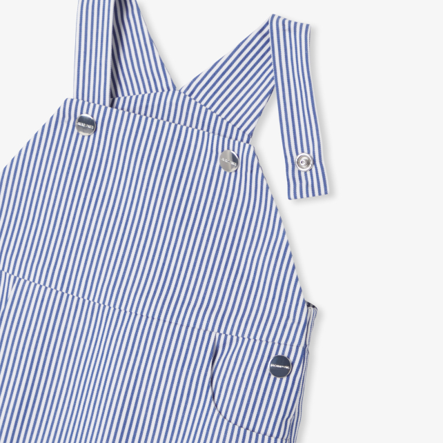 Baby boy overalls in striped twill Baby boy overalls in striped twill