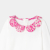 Baby girl bodysuit with petal collar