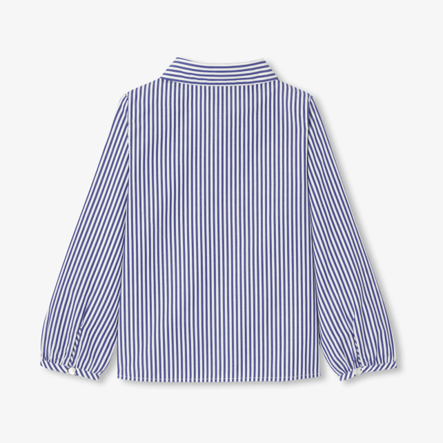 Girl shirt in striped poplin