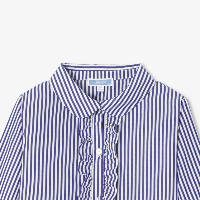 Girl shirt in striped poplin