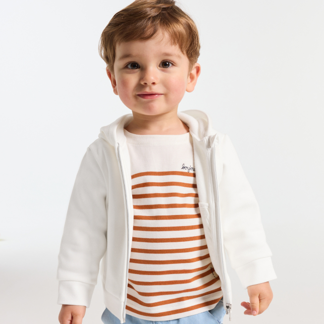 Baby boy fleece zip-up sweatshirt