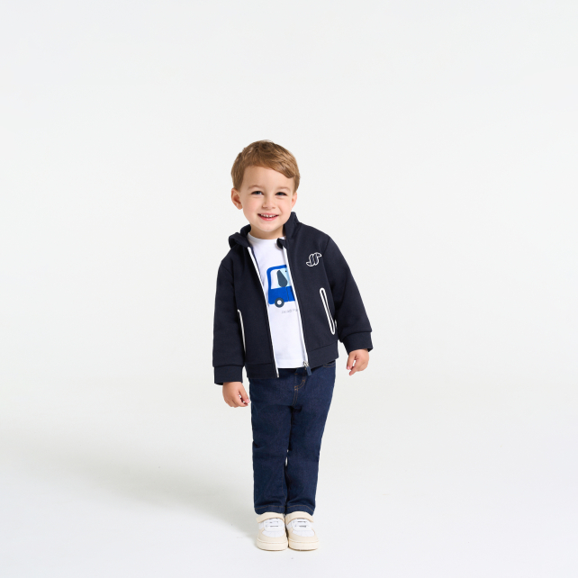 Baby boy fleece zip-up sweatshirt