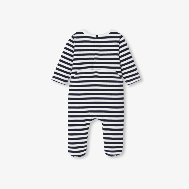 Baby boy pyjamas in striped fleece