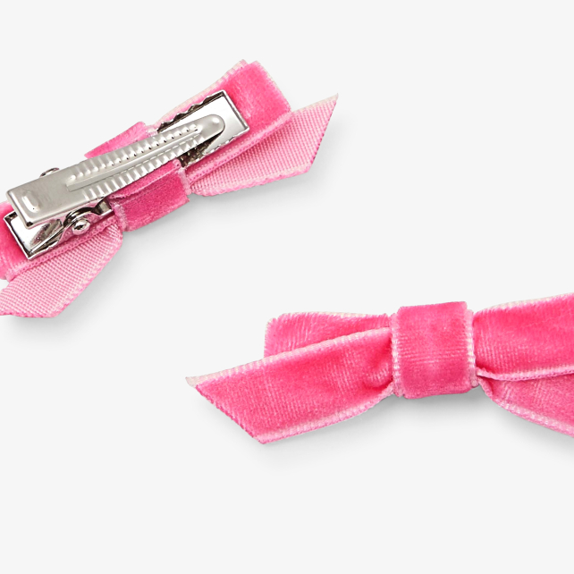 Baby girl duo of barrettes with small bow