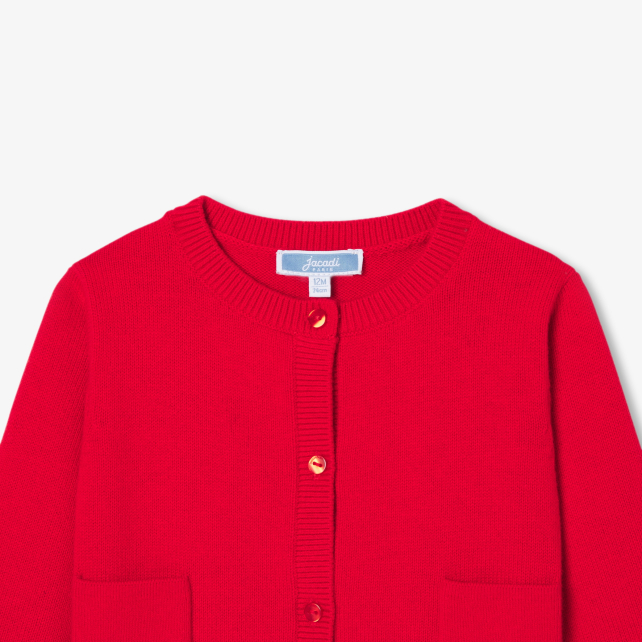 Baby girl cardigan in cotton and wool