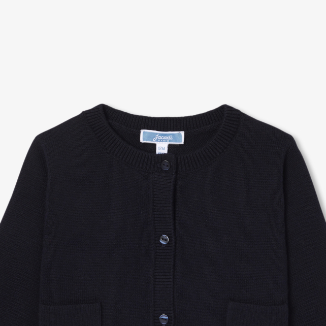 Baby girl cardigan in cotton and wool