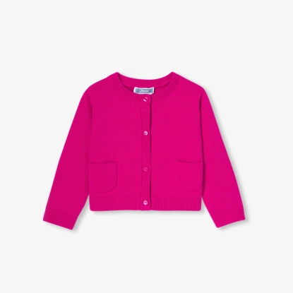 Körpə qız üçün pambıq və yun kardiqan