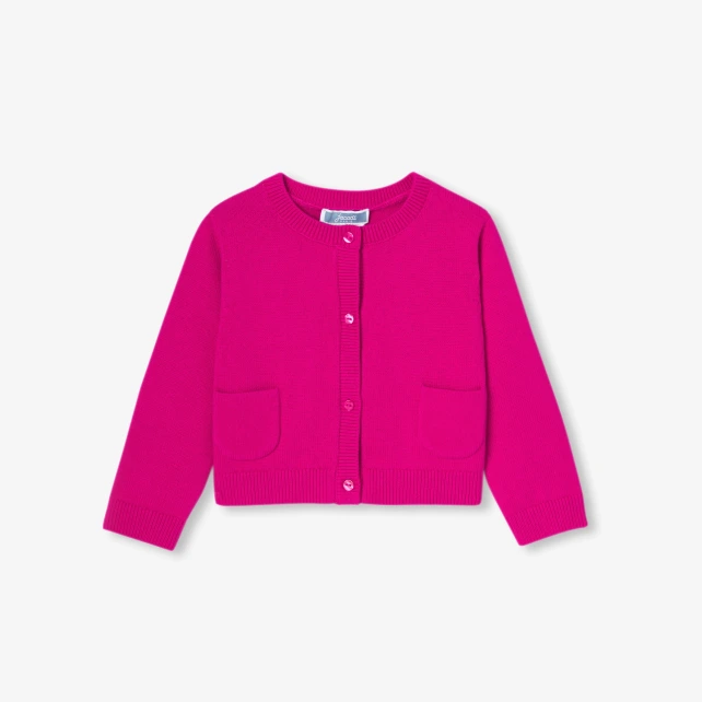 Körpə qız üçün pambıq və yun kardiqan