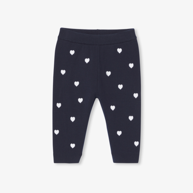 Baby girl knitted heart trousers