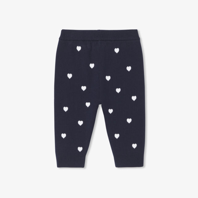 Baby girl knitted heart trousers