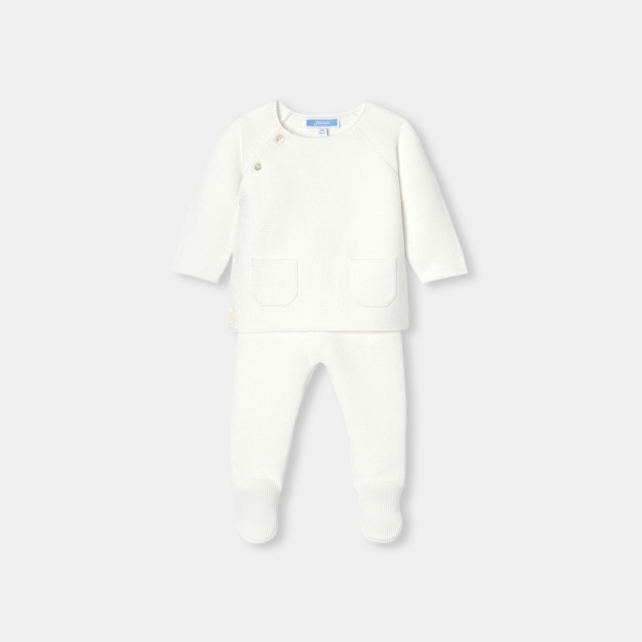 Baby cotton garter-stitch  set
