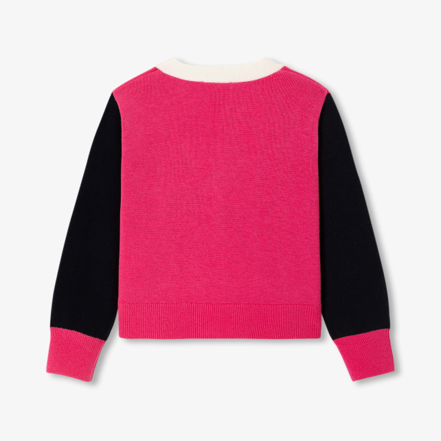 Girl colour block cardigan
