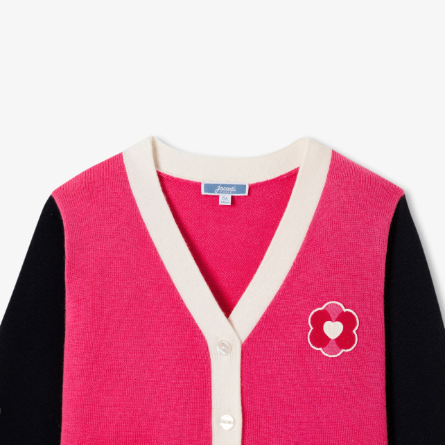 Girl colour block cardigan