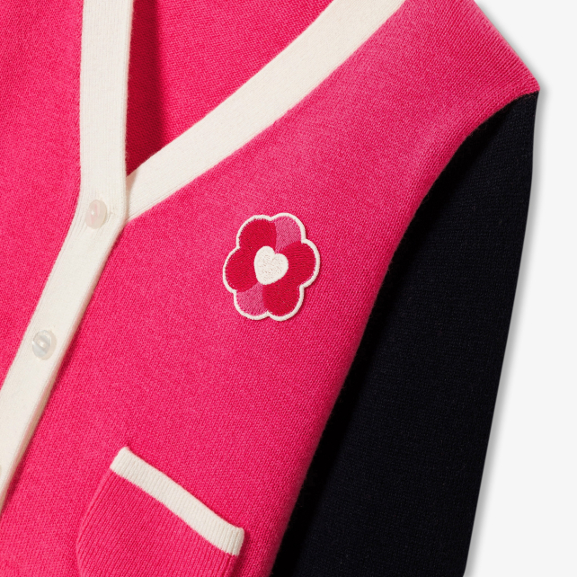 Girl colour block cardigan