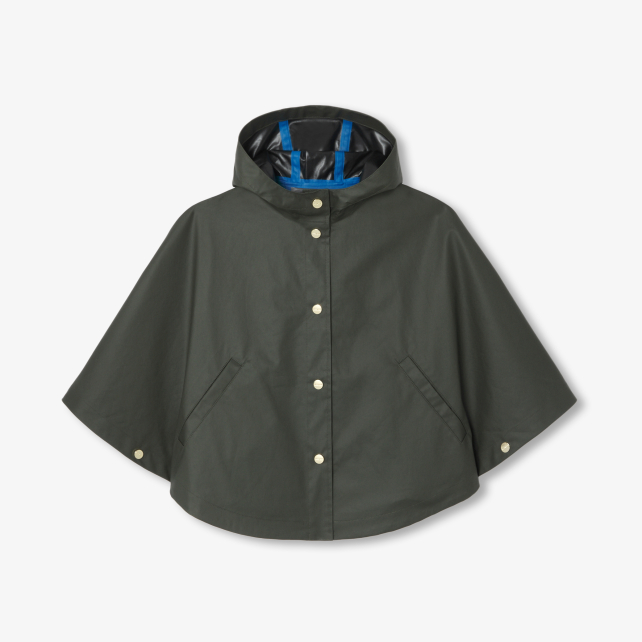 Girl cape in coated fabric