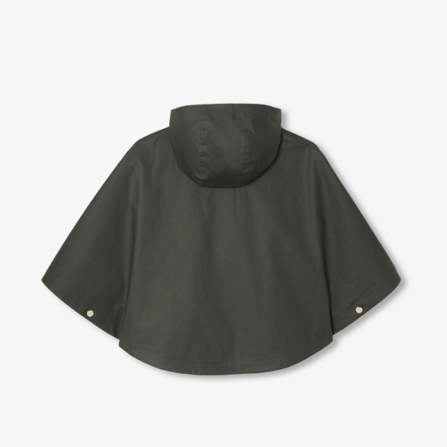 Girl cape in coated fabric