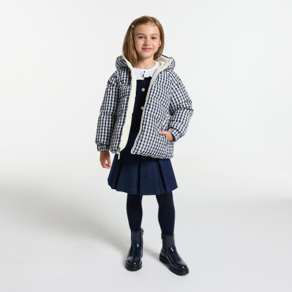Girl short reversible down jacket