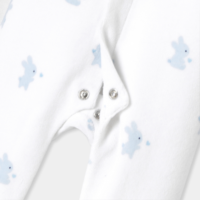 Baby boy velvet pyjamas with bunny motif