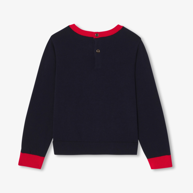 Girl jacquard flower sweater