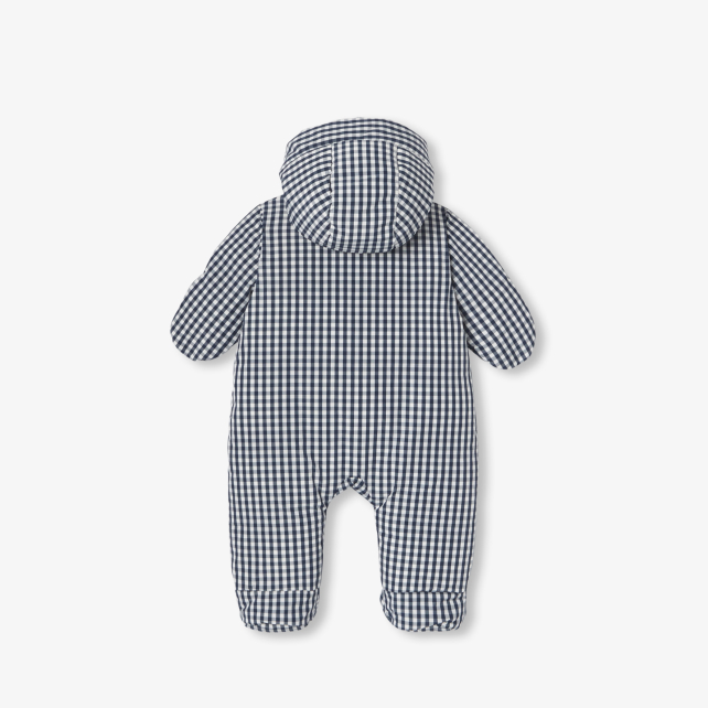 Baby pramsuit in gingham nylon