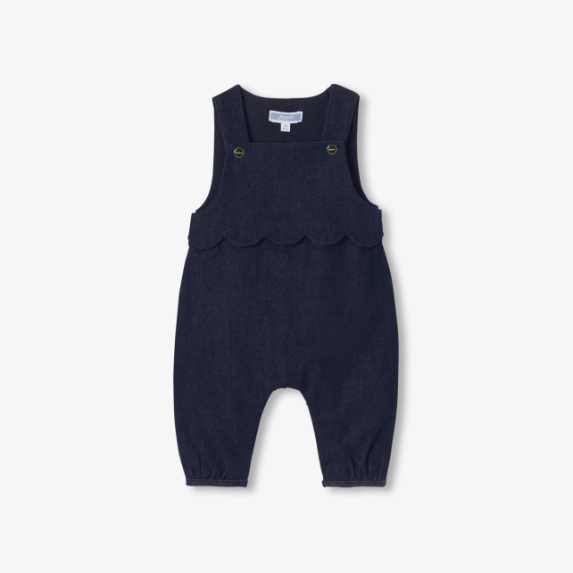 Baby girl dungarees in soft denim