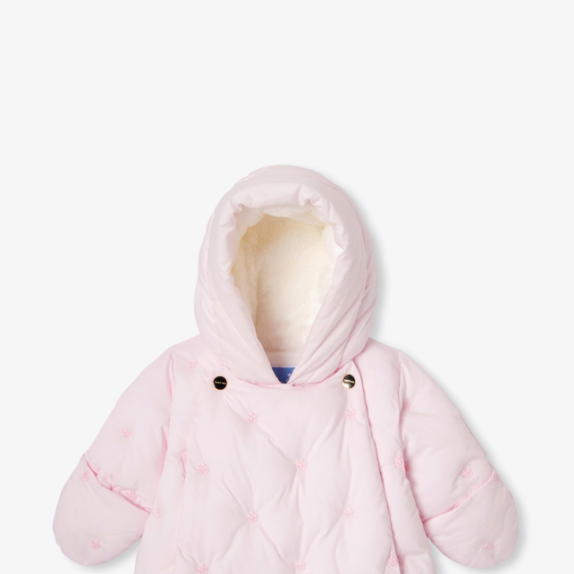 Baby girl pramsuit with flower embroidery