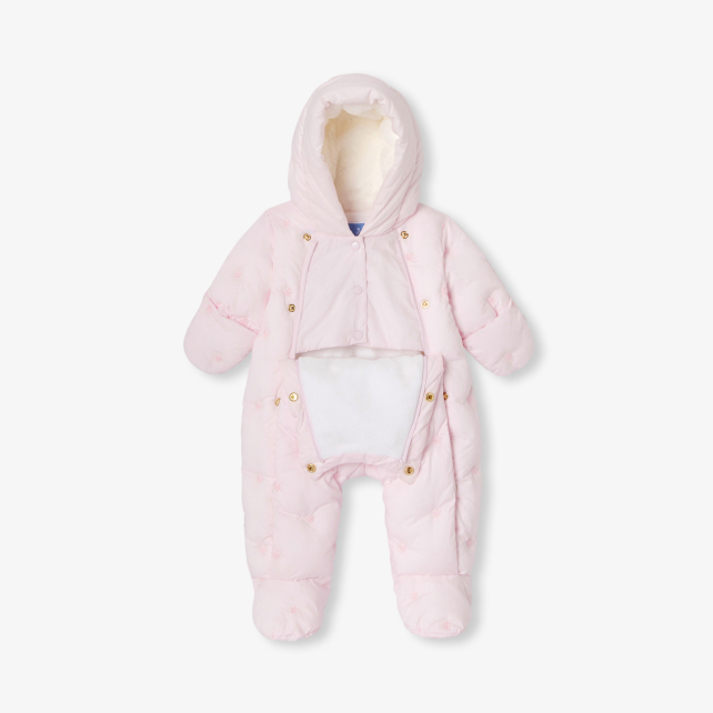 Baby girl pramsuit with flower embroidery