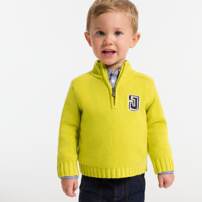 Baby boy trucker-neck sweater