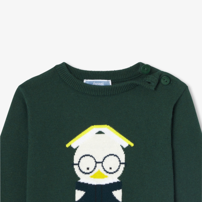 Baby boy jumper in cotton and wool