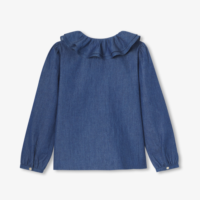 Girl blouse in light denim