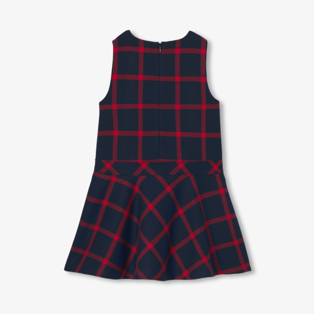 Girl pinafore dress in flannel