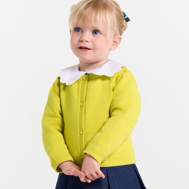 Baby girl cardigan in wool and cashmere