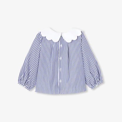 Baby girl blouse in striped poplin