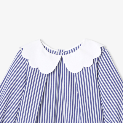 Baby girl blouse in striped poplin