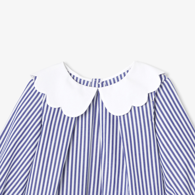 Baby girl blouse in striped poplin