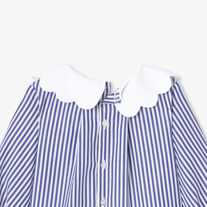 Baby girl blouse in striped poplin