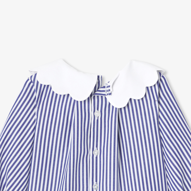 Baby girl blouse in striped poplin