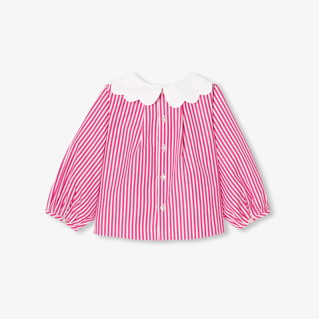 Baby girl blouse in striped poplin