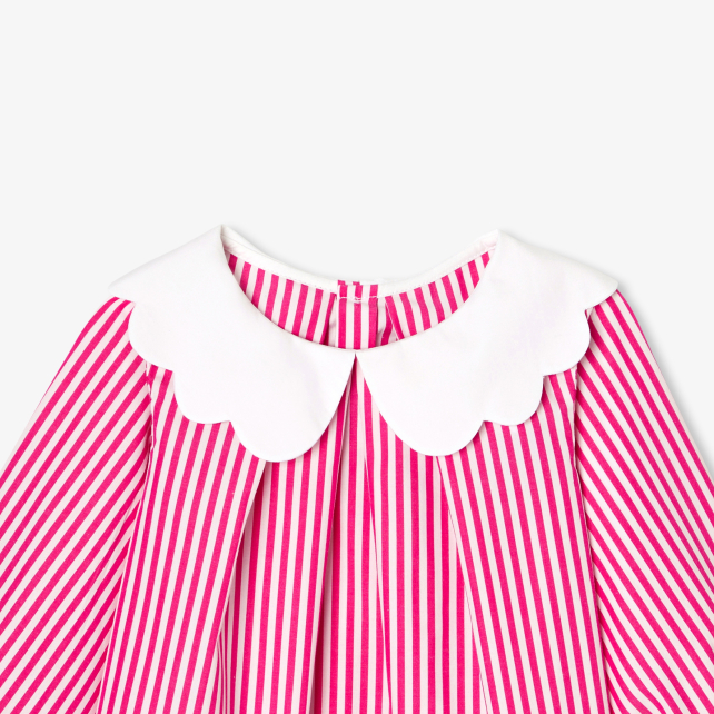 Baby girl blouse in striped poplin