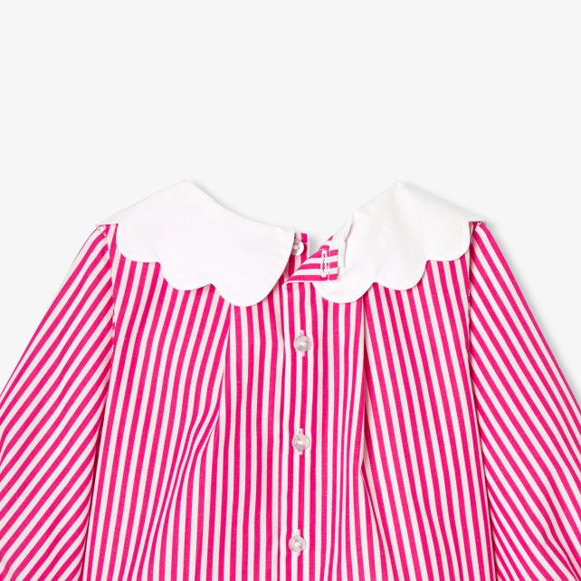 Baby girl blouse in striped poplin