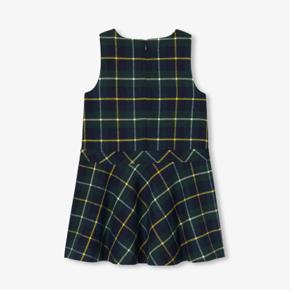 Girl pinafore dress in flannel