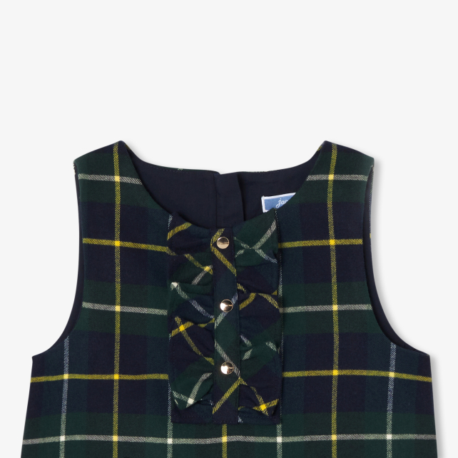 Girl pinafore dress in flannel