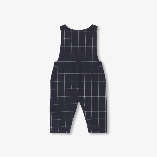 Baby boy checked overalls