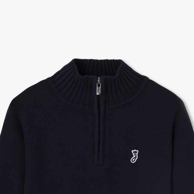 Boy sweater with trucker collar